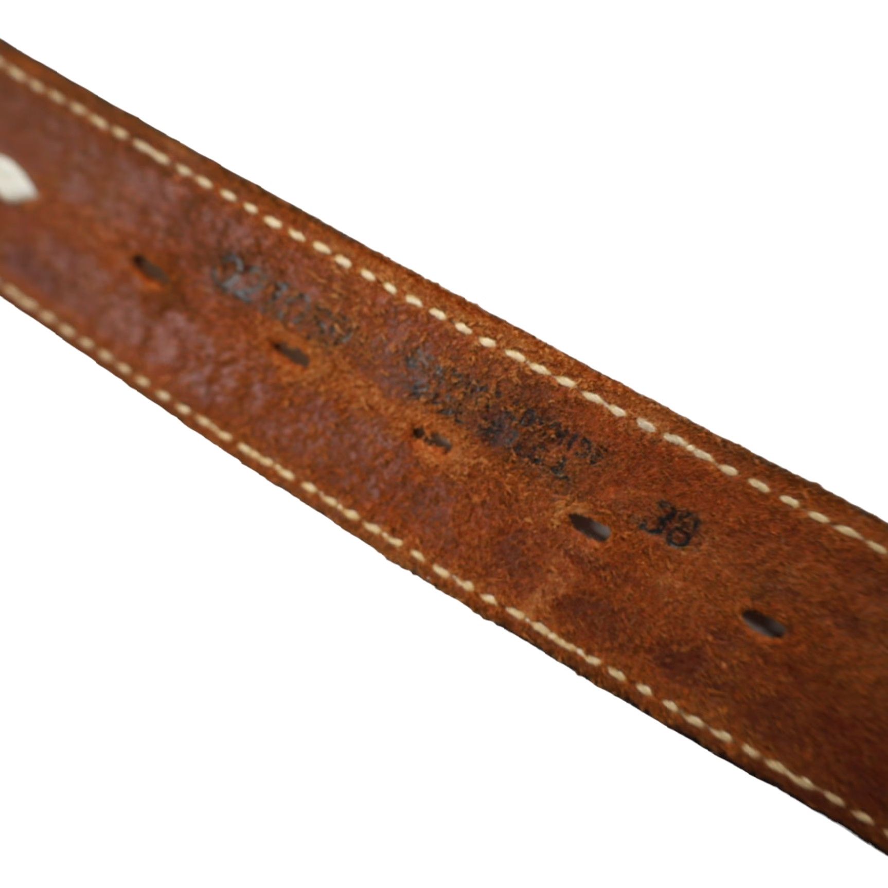 Vintage VINTAGE Carves Chariot Belt Buckle W/Tex Tan Woven Leather Belt Brown 38" Men's Belt Buckle 38" Brown Vintage Mens Size 38 - 7 Thumbnail