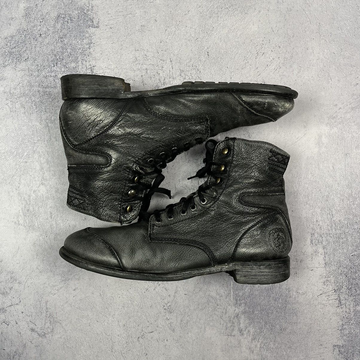 Diesel Vintage Diesel Avant Garde leather distressed boots 90’s Size US 11.5 / EU 44-45 - 3 Thumbnail