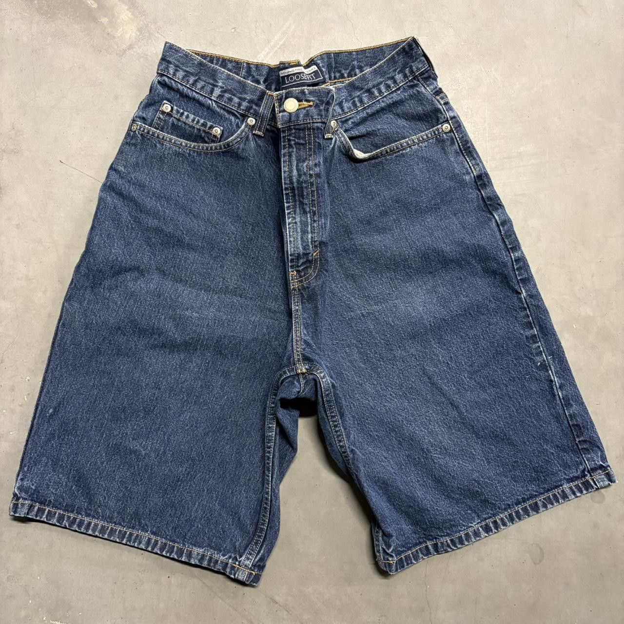 Japanese Brand × Vintage Crazy Vintage Y2K/2000s Baggy Loose Denim Shorts Jorts! Size US 36 / EU 52 - 1 Thumbnail