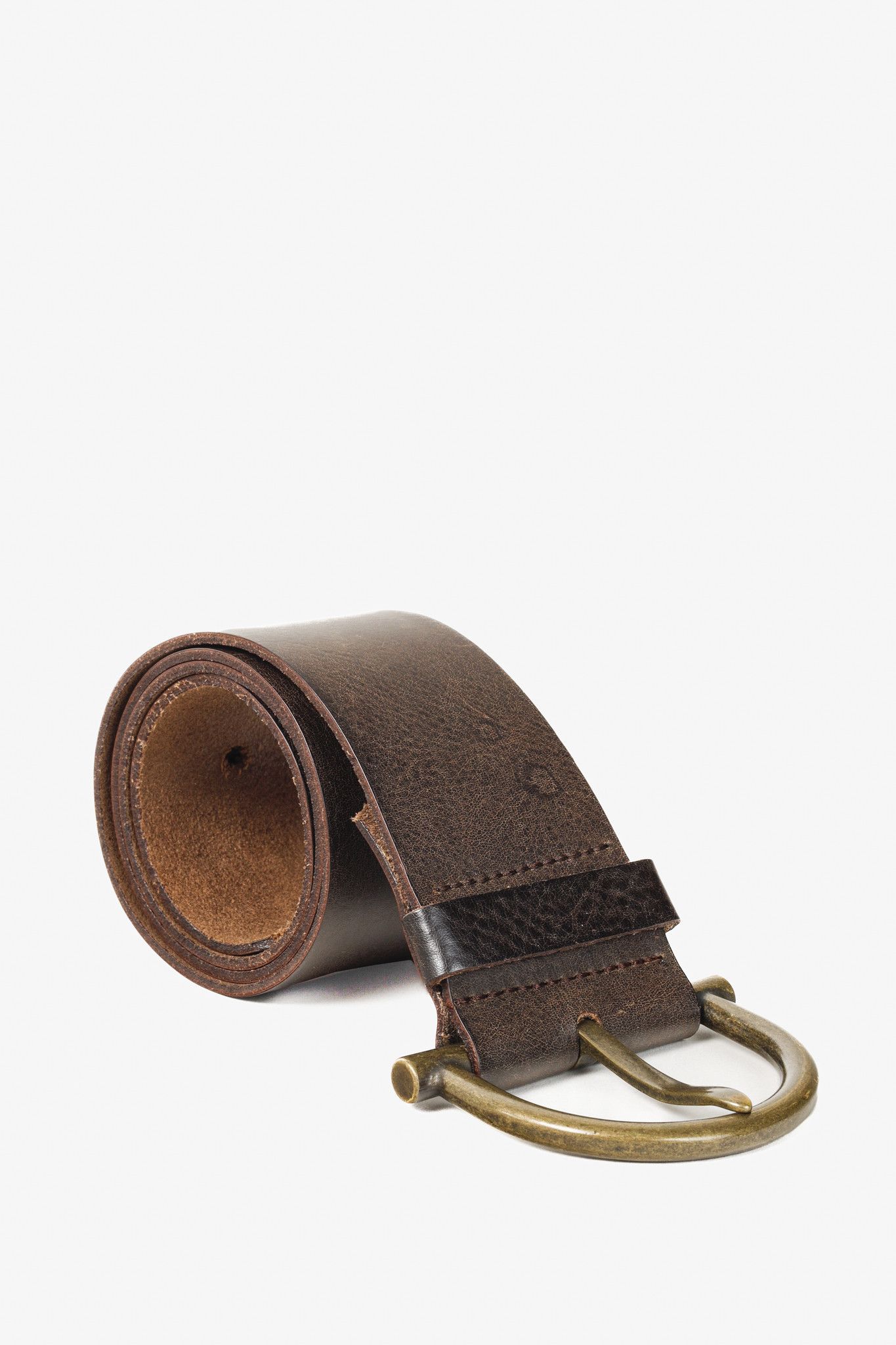 Other Part Two Wide Brown Leather Bronze Buckle Belt Size ONE SIZE - 1 Thumbnail