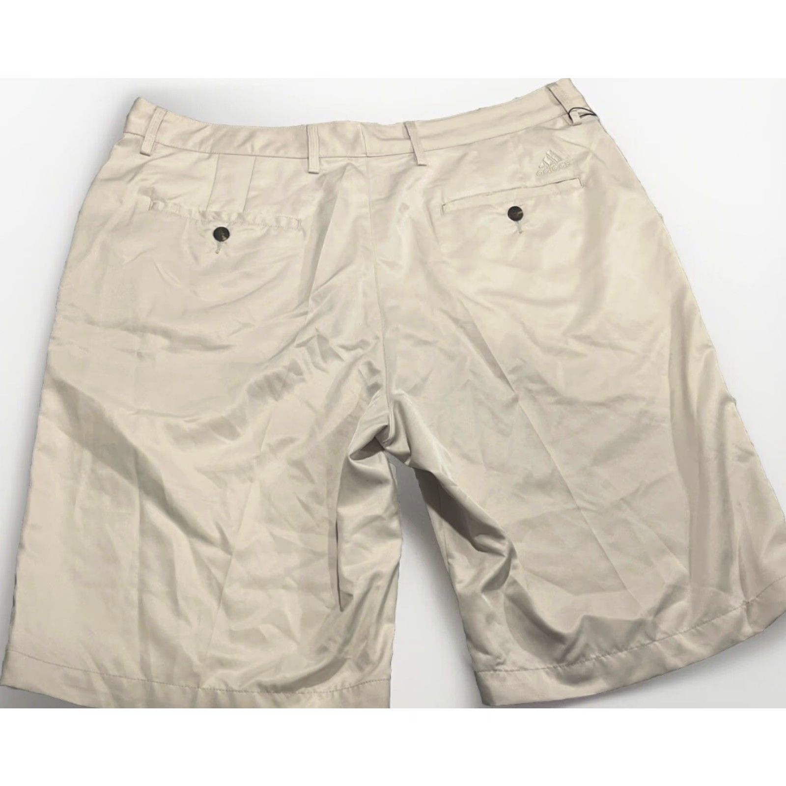 Adidas VINTAGE Adidas Men’s Golf Shorts Chino Casual 35 Inch Beige 11-Inch Inseam NWT Size US 35 - 7 Thumbnail