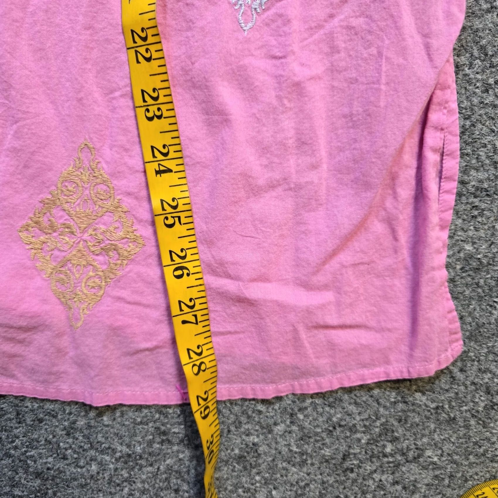 Pinko J Jill Top Blouse Womens Medium Pink Diamond Embroidered Long Sleeve Button Casual Shirt Size M / US 6-8 / IT 42-44 - 6 Thumbnail