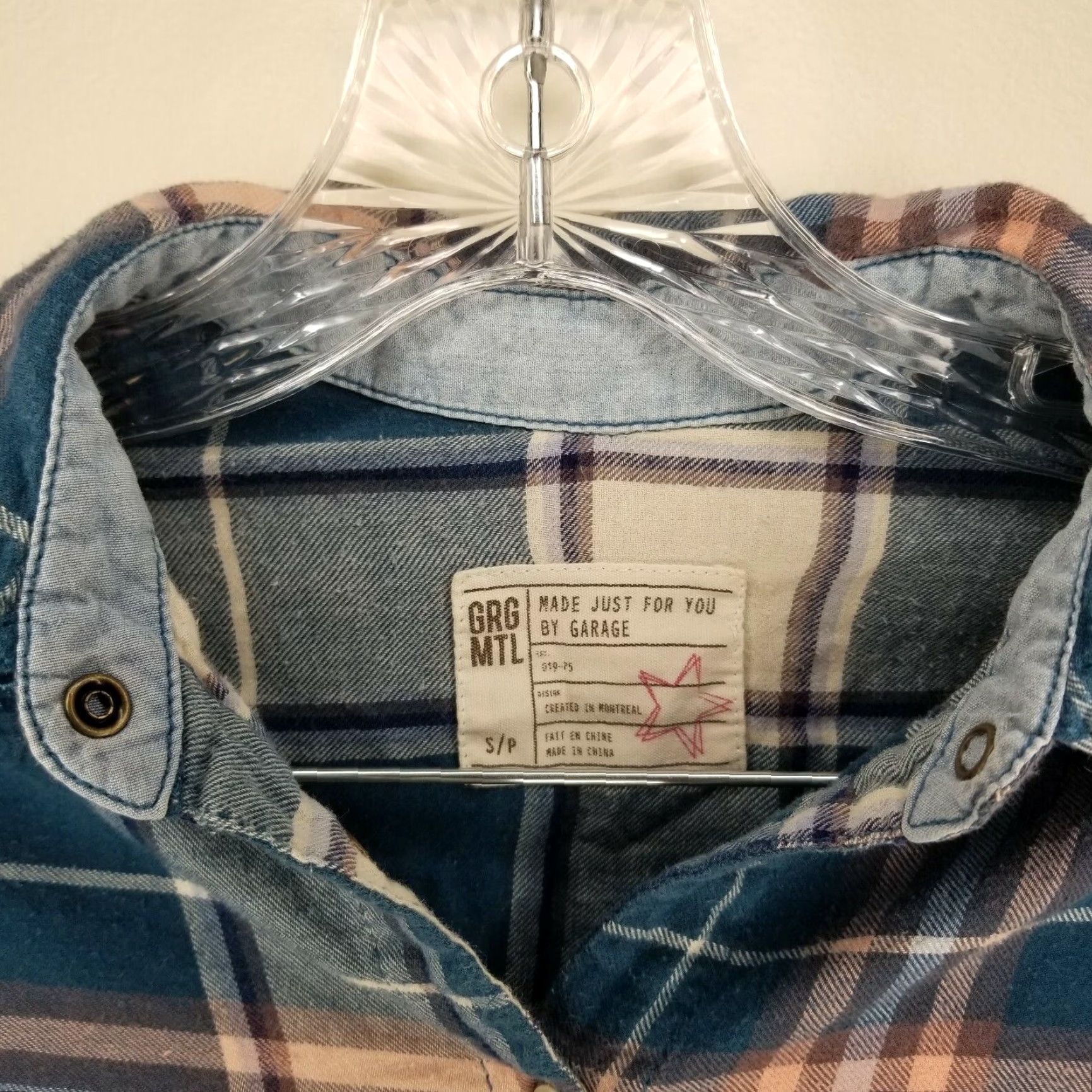Garage Garage Women's Blue Plaid Long Sleeve Snap Button-Up Shirt Size Small Size S / US 4 / IT 40 - 3 Thumbnail