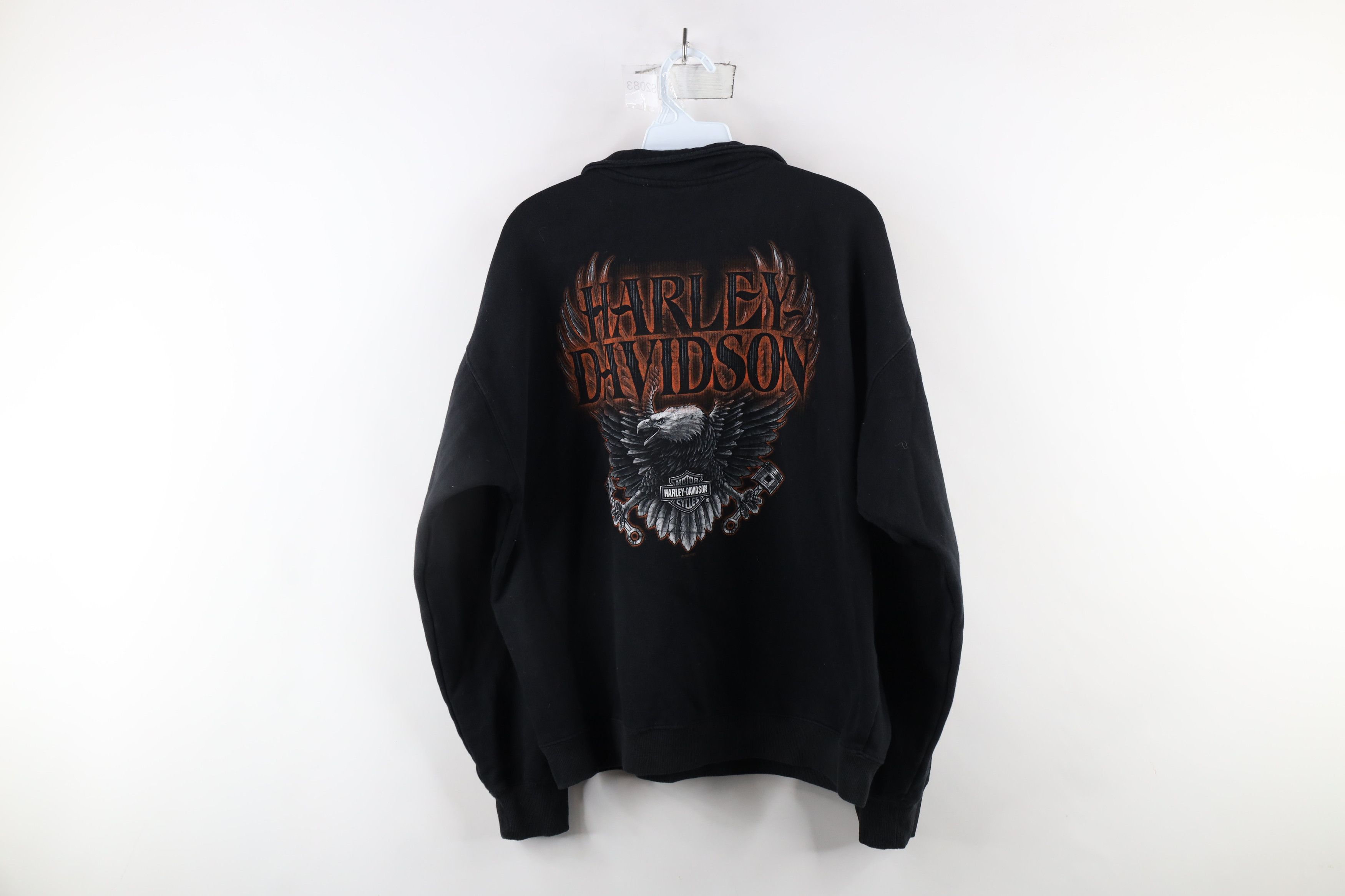 Harley Davidson × Vintage Y2K Harley Davidson Out Eagle Half Zip Pullover Sweatshirt Size XL / US 12-14 / IT 48-50 - 10 Thumbnail