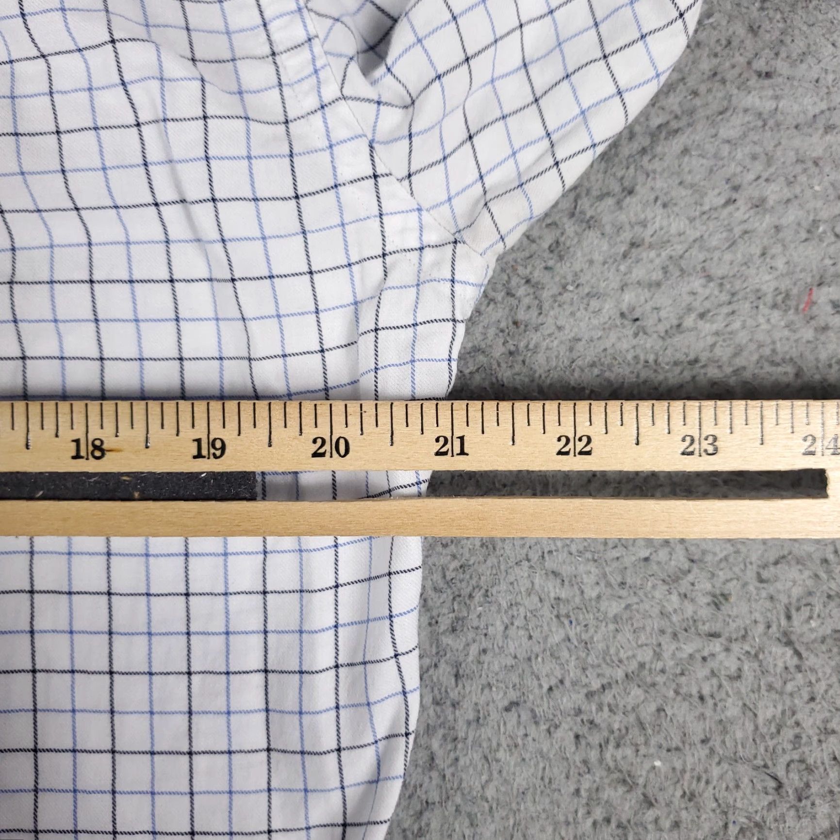 Tommy Hilfiger Tommy Hilfiger Shirt Mens 15.5 White Blue Check Dress Button Up Short Sleeve Size 40R - 7 Thumbnail