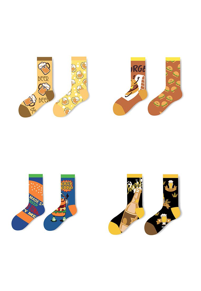 Other Set of 4 Pairs Sports Theme Pattern Cozy Socks (One Size) Size ONE SIZE - 1 Thumbnail
