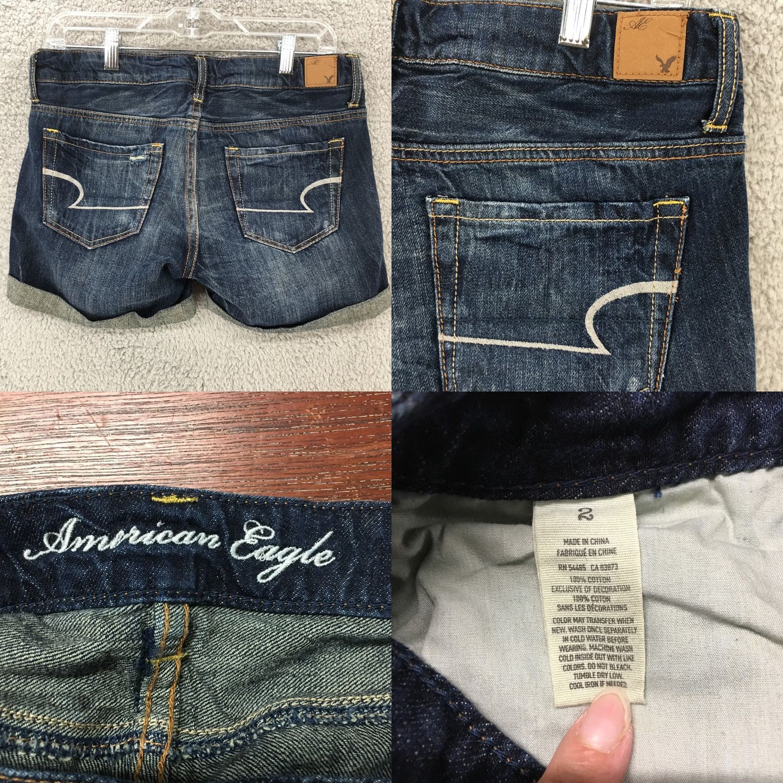 American Eagle Outfitters American Eagle Outfitters Denim Boyfriend Shorts Womens 2 Blue Distressed Dark Wash Casual Summer Spring Fall 5-Pocket Mens Womens Boys Girls Size 26" / US 2 / IT 38 - 8 Thumbnail
