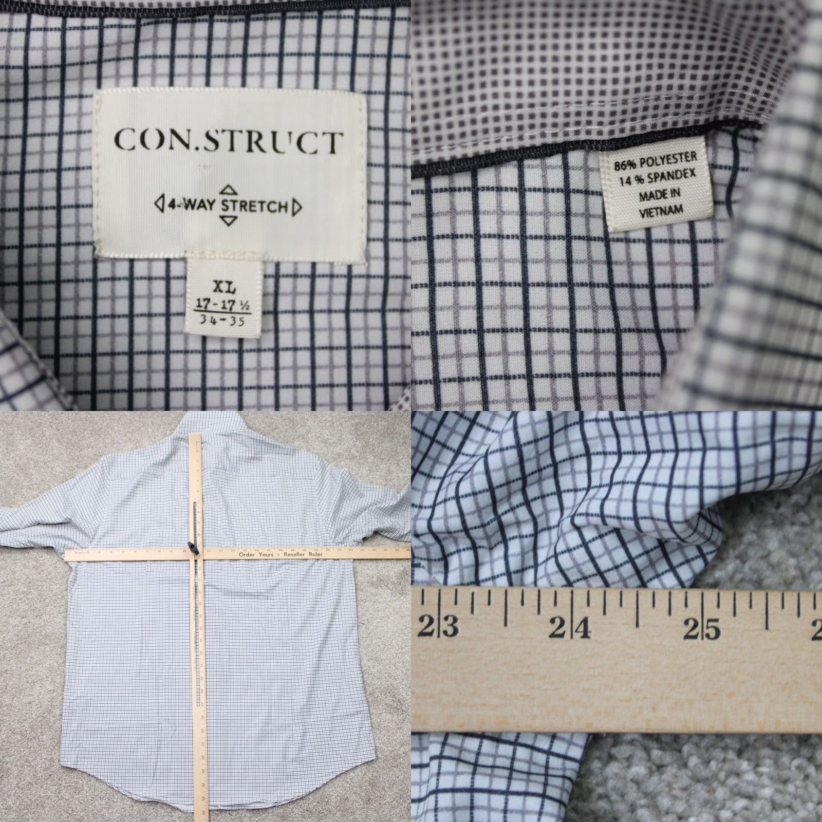 Vintage Construct Shirt Mens XL Black 4 Way Stretch Long Sleeve Button-Up Shirt 90s Fall Spring Summer WinterMens Size US XL / EU 56 / 4 - 8 Thumbnail