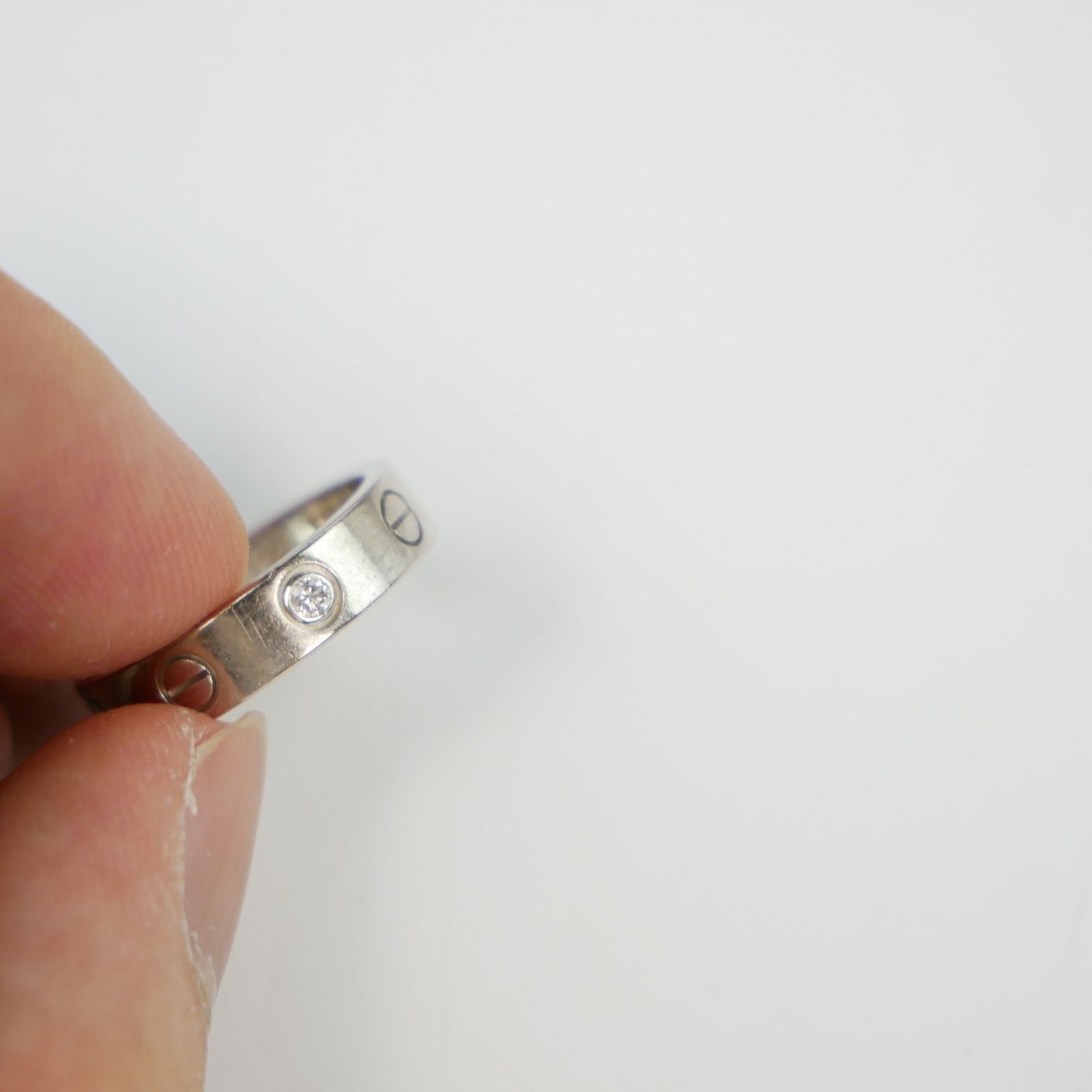 Cartier Cartier 18K White Gold and Diamond Love Band Ring Size ONE SIZE - 7 Thumbnail