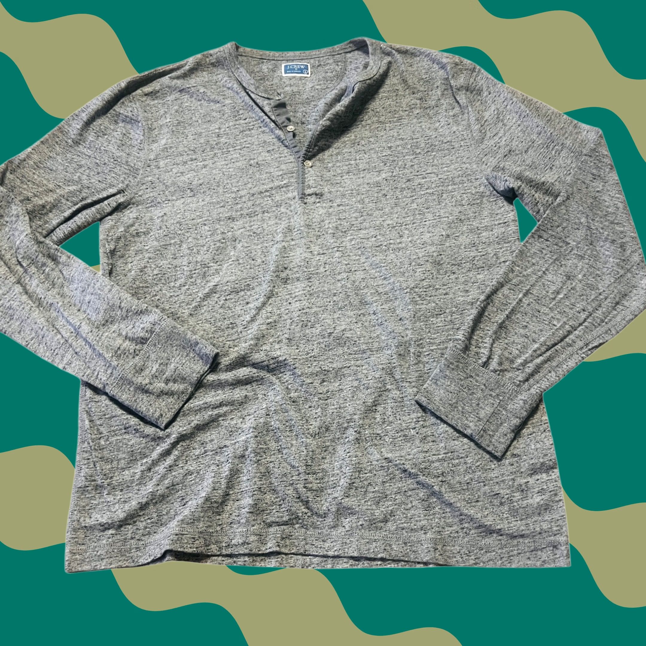 Vintage VINTAGE J Crew Mens Gray Wash 1/4 Button Up Long Sleeve Henley L Shirt Mens Girls Size US L / EU 52-54 / 3 - 1 Thumbnail