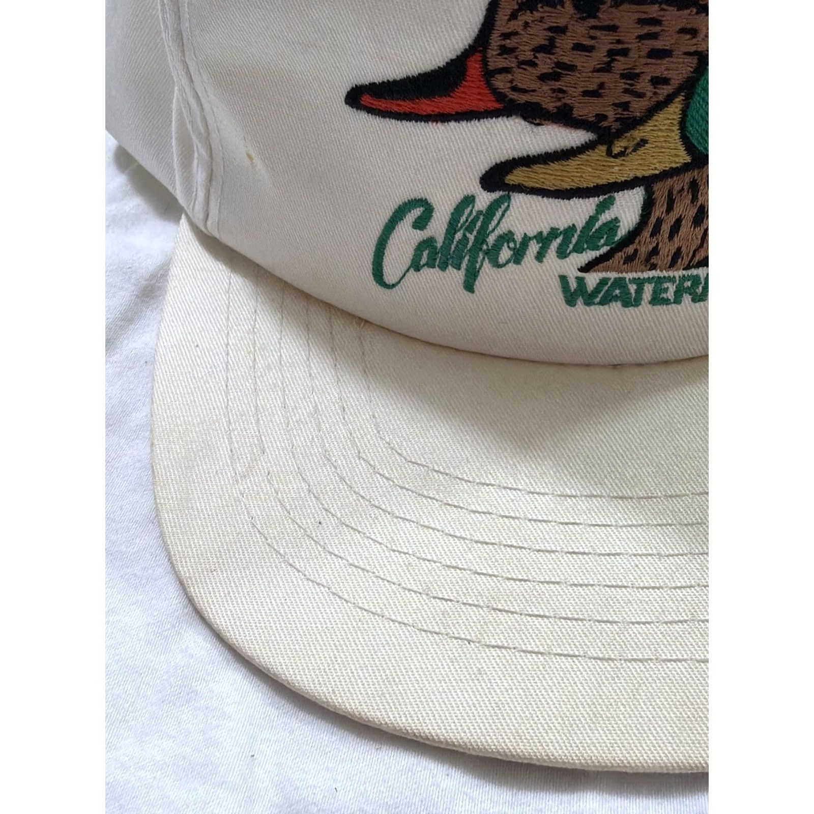 Vintage VINTAGE 90s California Waterfowl SnapBack Hat Men White Stained One Size Size ONE SIZE - 4 Thumbnail