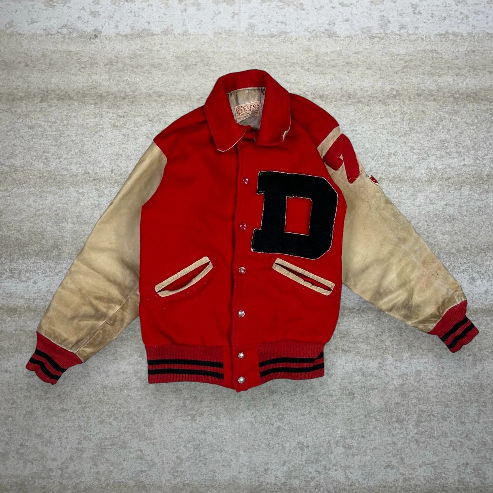Vintage True Vintage 50s Ripon Varsity Jacket Mens XS Red Tan Sleeve Size US XS / EU 42 / 0 - 1 Thumbnail