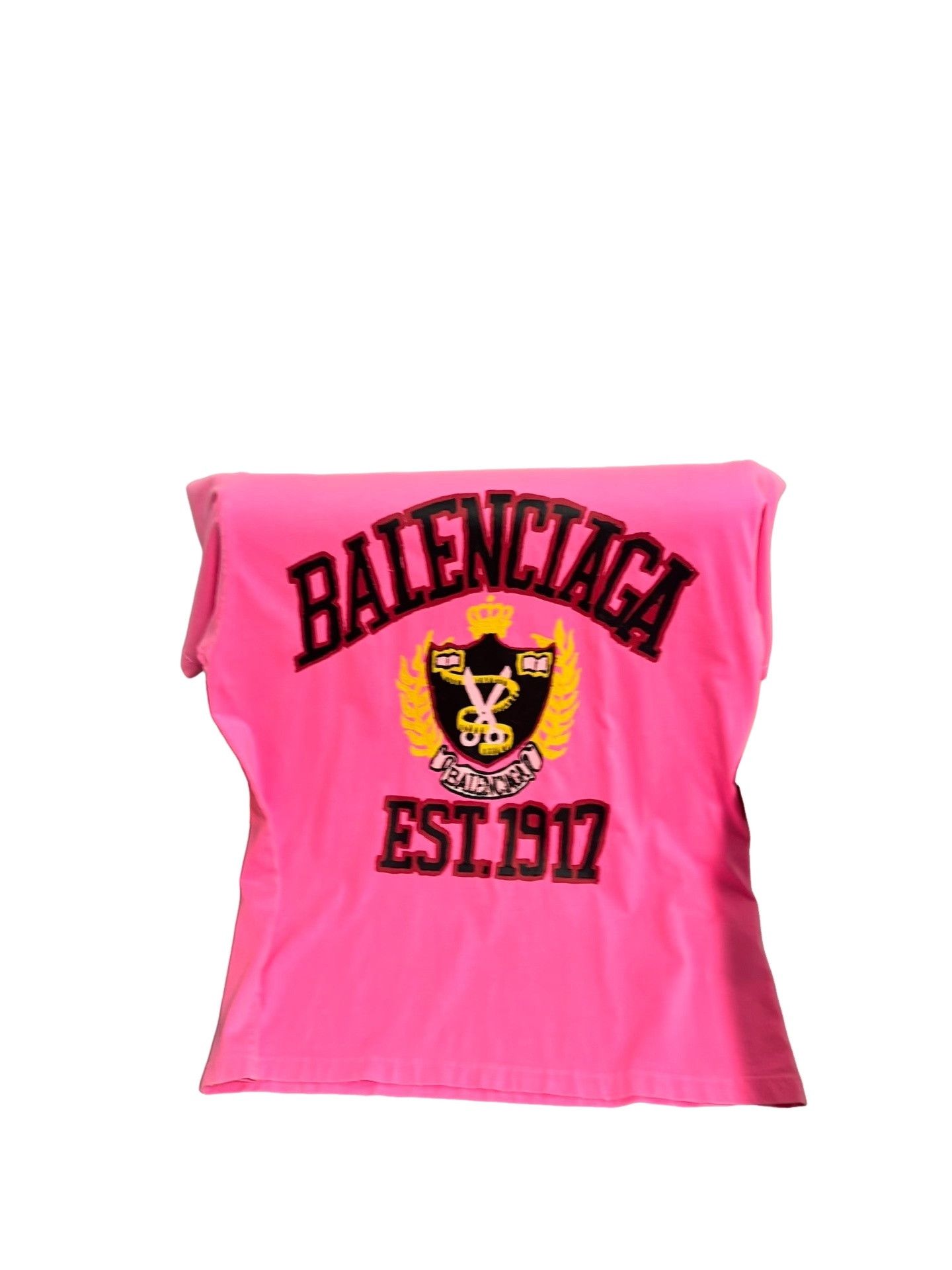 Balenciaga Balenciaga Pink Crest Graphic T-Shirt S Size US S / EU 44-46 / 1 - 1 Thumbnail