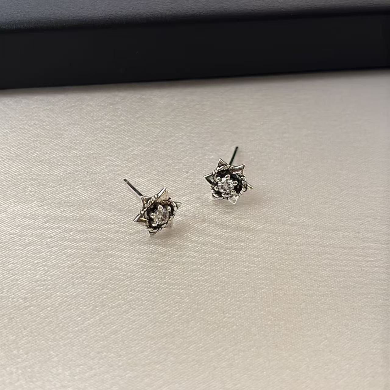 Other 9mm CZ Star Stud Earrings for Men Women Unisex Punk Hip Hop Size ONE SIZE - 1 Thumbnail