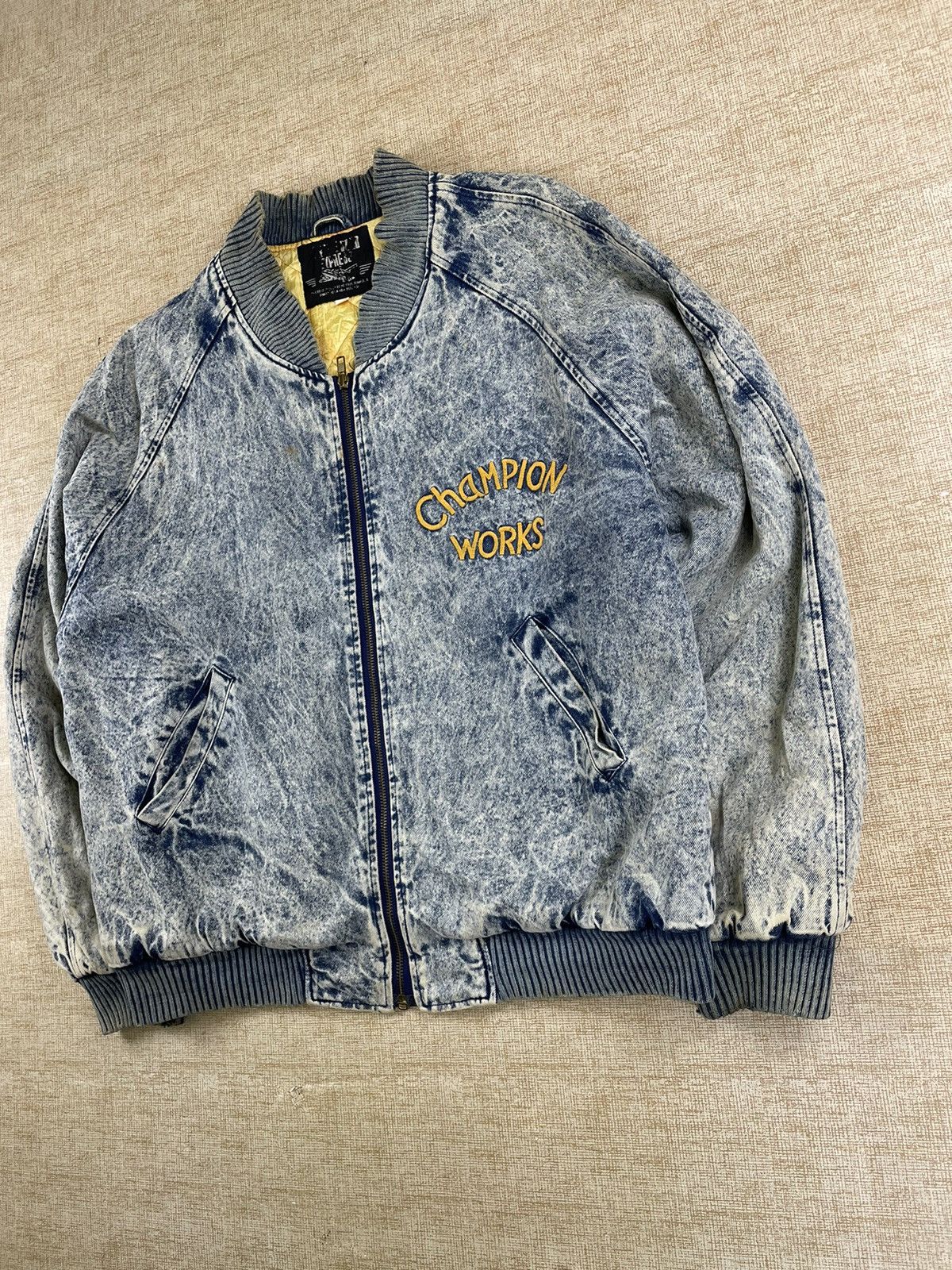 Hysteric Glamour × If Six Was Nine × Vintage Vintage 70s/80s Champion Works Acid Wash Bomber Jacket Size US L / EU 52-54 / 3 - 4 Thumbnail