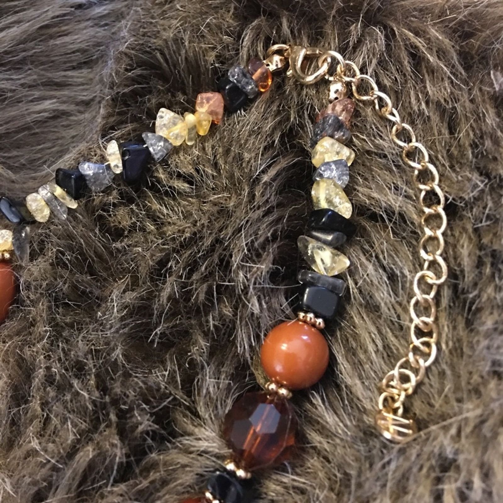 Jewelry Bold chunky crackled bead brown tone necklace Size ONE SIZE - 8 Thumbnail