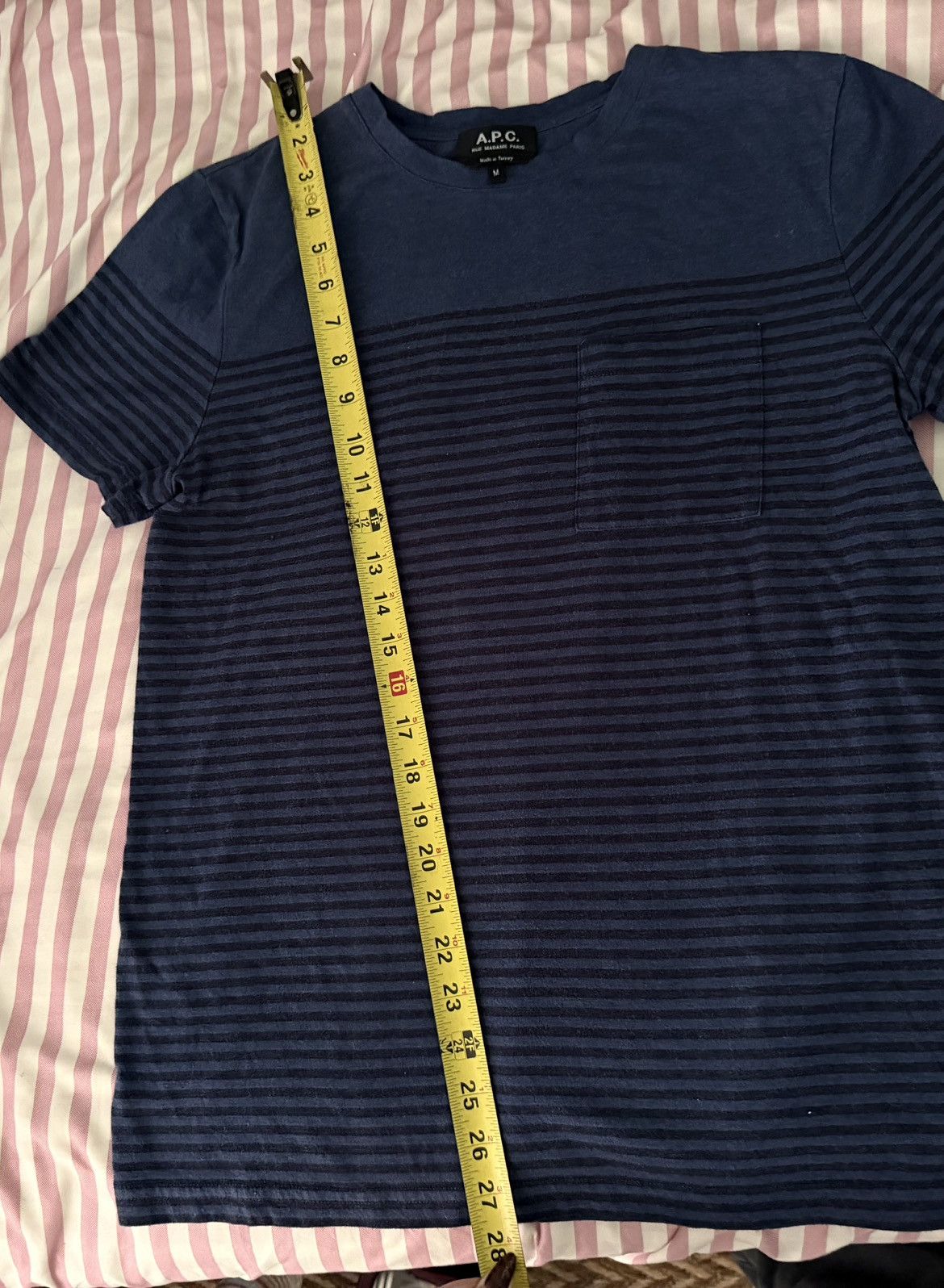 A.P.C. A.P.C. Paris Keanu Stripe Pocket Tee size Medium Size US M / EU 48-50 / 2 - 6 Thumbnail