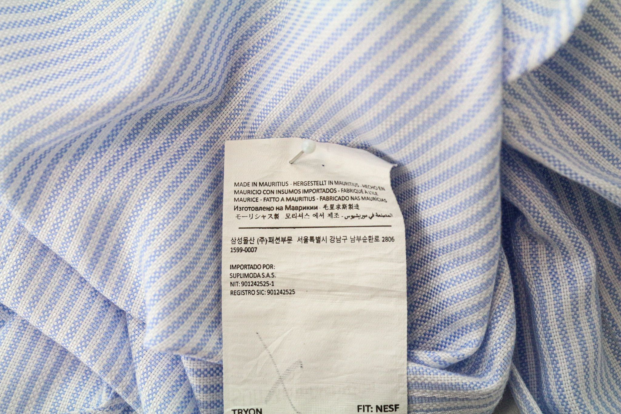 Suitsupply 37/14 1/2 Extra Slim Blue Cotton Striped Shirt 79377 Size 36R - 7 Thumbnail