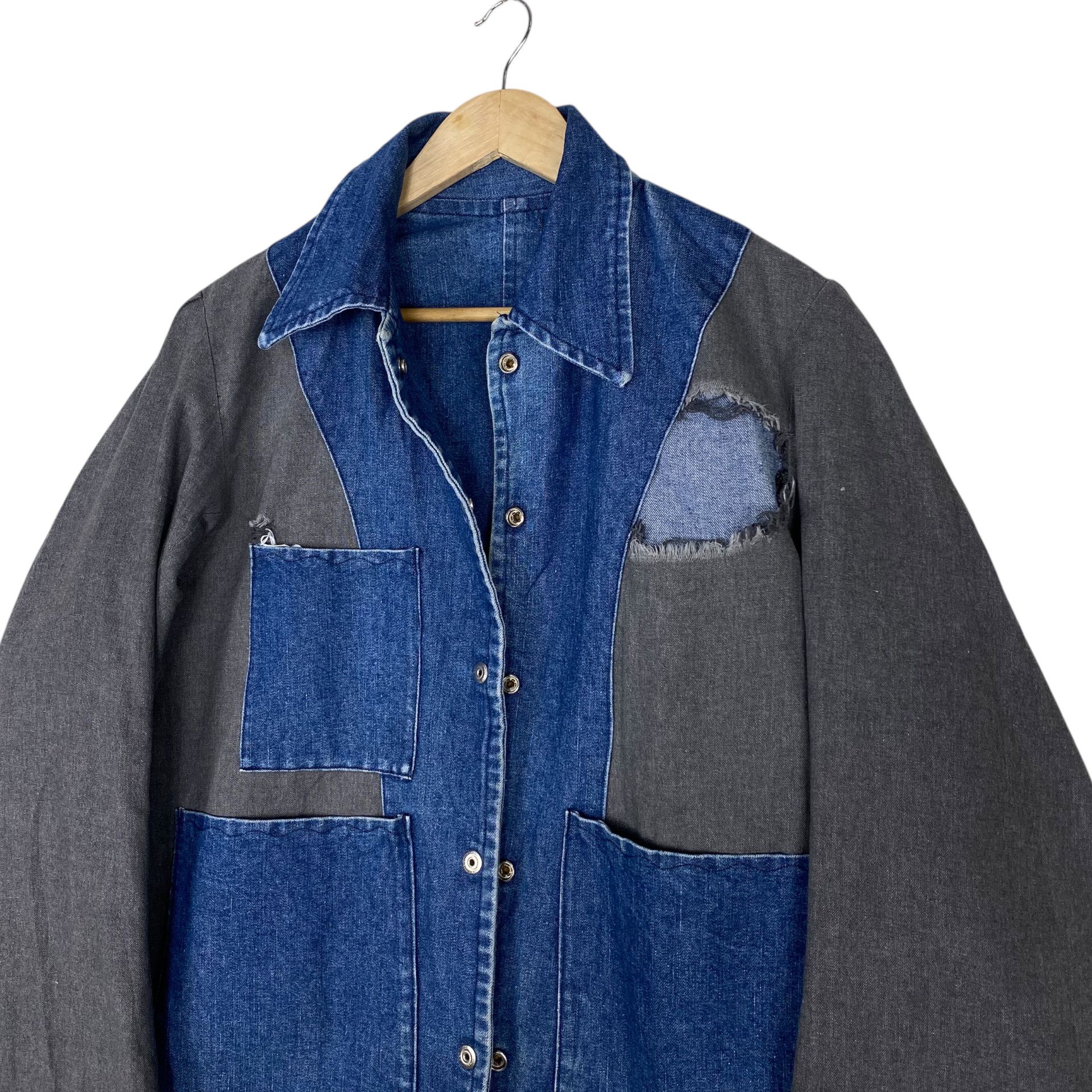 Vintage RARE💥60s USA UNKNOWN WORKER BLANKET DENIM JACKET Size US M / EU 48-50 / 2 - 14 Thumbnail