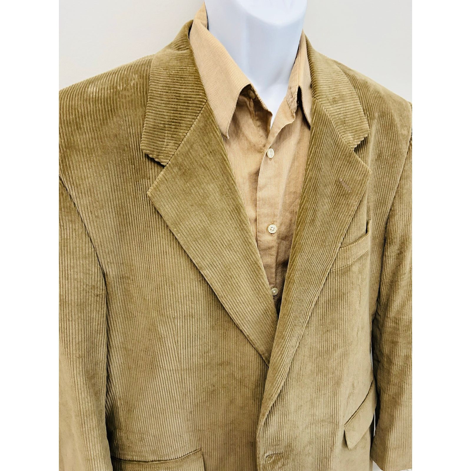 Other Monsieur Adolfo Brown Corduroy Blazer 46L Two Button Size US L / EU 52-54 / 3 - 3 Thumbnail