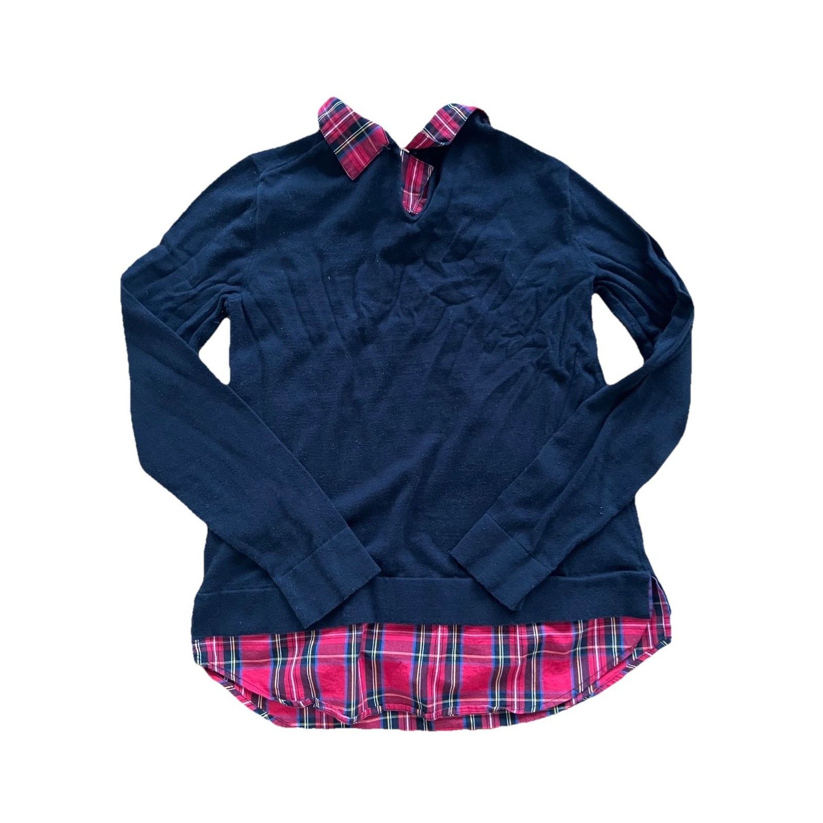 J.Crew J Crew AS307 Tartan Black Sweater Small A001857 Size S / US 4 / IT 40 - 10 Thumbnail