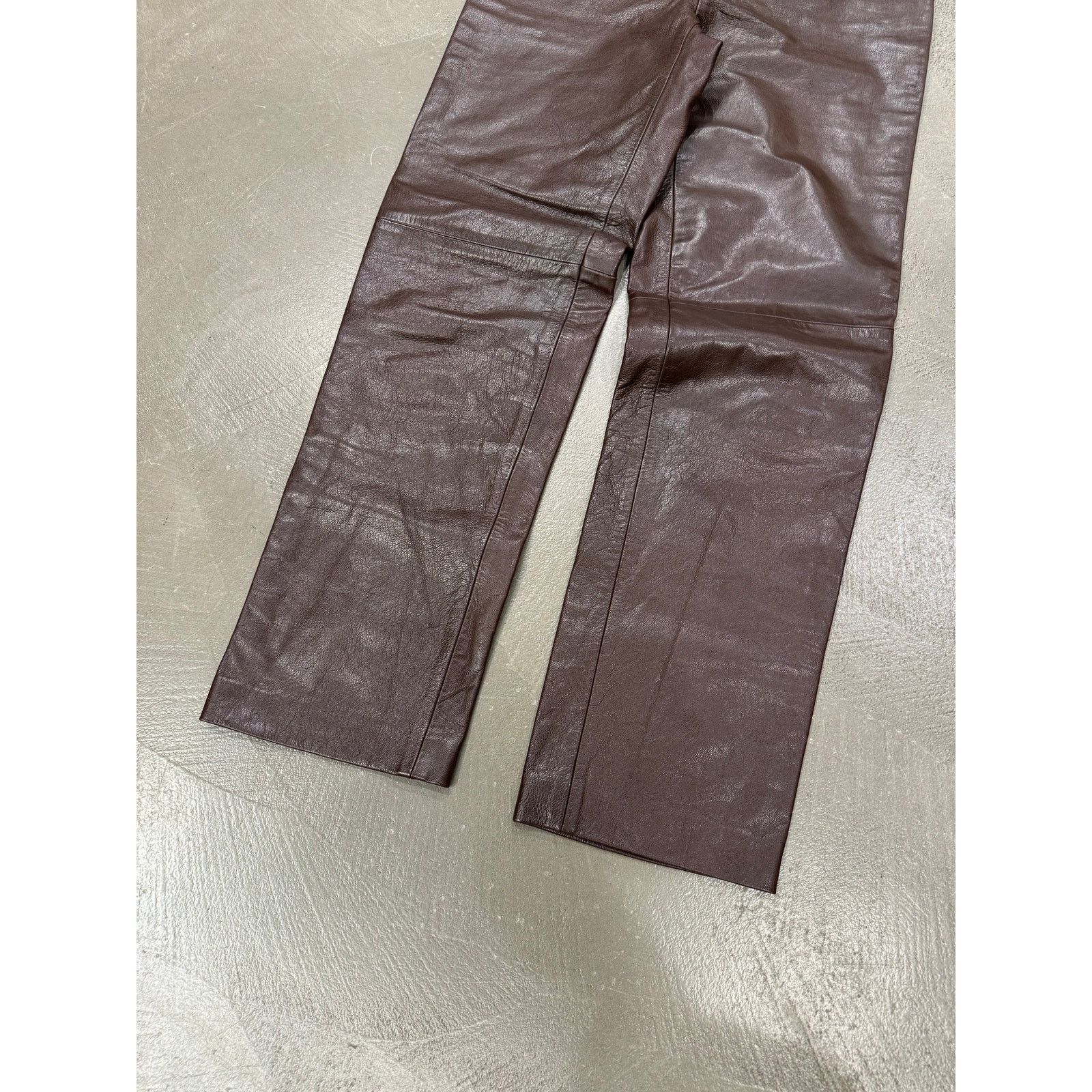 Prada 1990s Prada brown leather pants Size 28" / US 6 / IT 42 - 3 Thumbnail