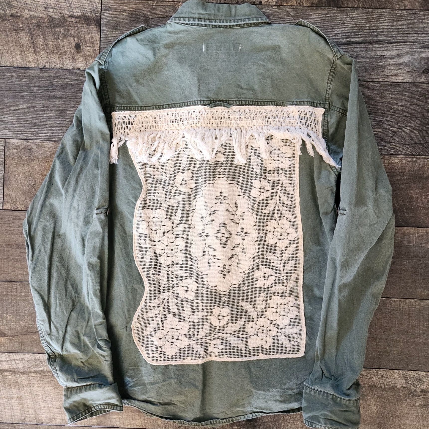 Mossimo VINTAGE Mossimo Jacket Womens Lace Green Button Up Hippie Casual M Size M / US 6-8 / IT 42-44 - 4 Thumbnail
