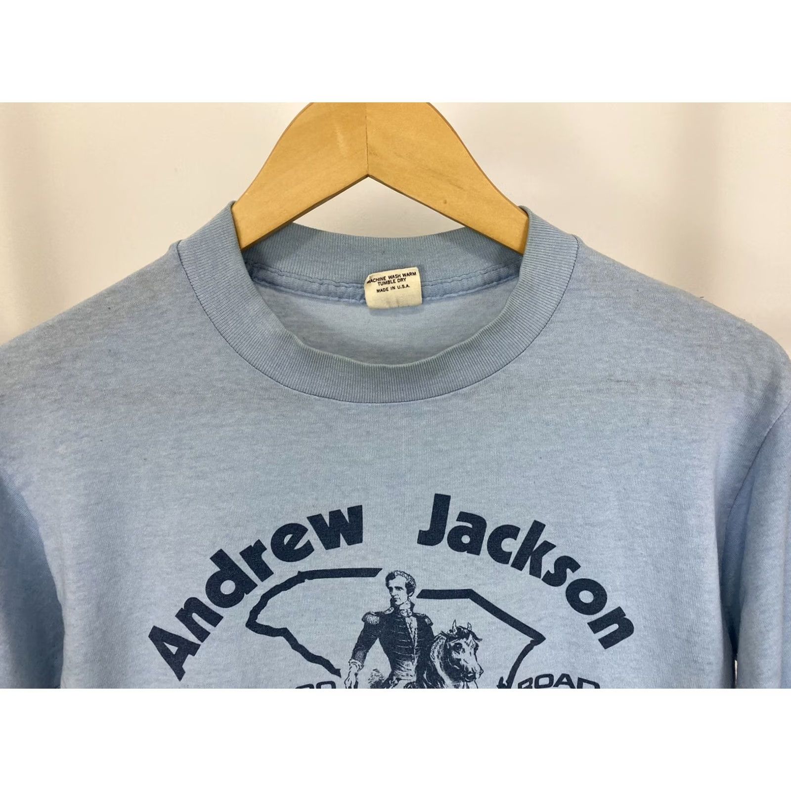 Vintage VTG Belton 80s Andrew Jackson Duracell Of Lancaster Thin 50/50 T-Shirt M USA Belton 80s T-Shirt Blue M Mens Size US M / EU 48-50 / 2 - 4 Thumbnail