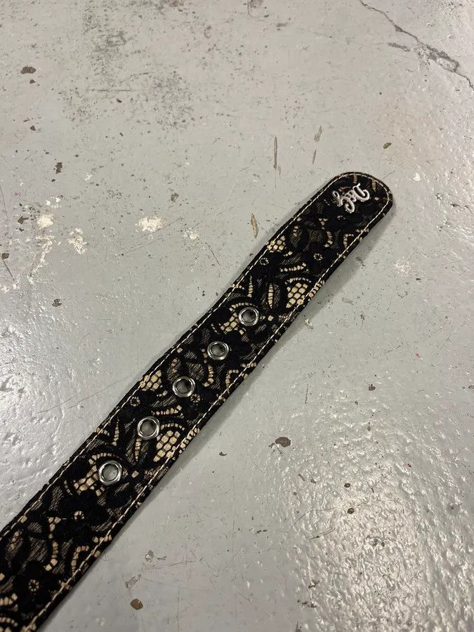 Dolce & Gabbana 2000s Dolce & Gabbana Black Lace Leather Belt Size ONE SIZE - 6 Thumbnail