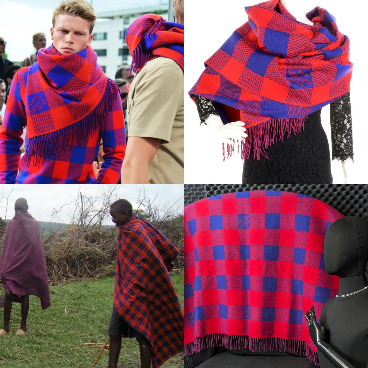 Louis Vuitton LOUIS VUITTON Damier Masai Large Wool Rug Blanket - RARE Size ONE SIZE - 9 Thumbnail