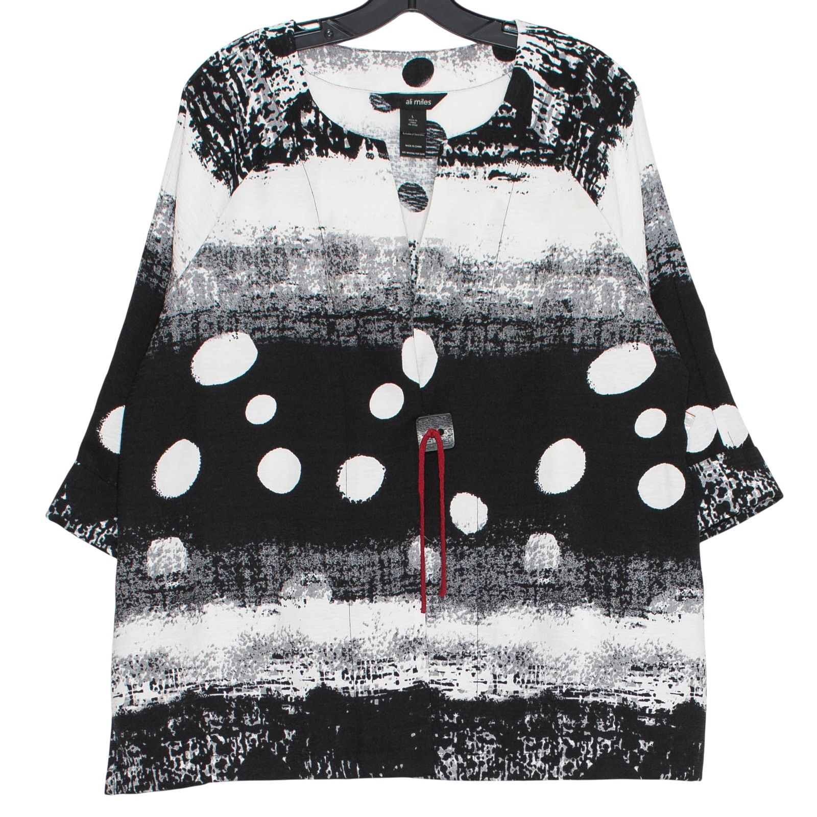 Other NWT Ali Miles Abstract Jacket Black White Artsy Button L Size L / US 10 / IT 46 - 1 Thumbnail
