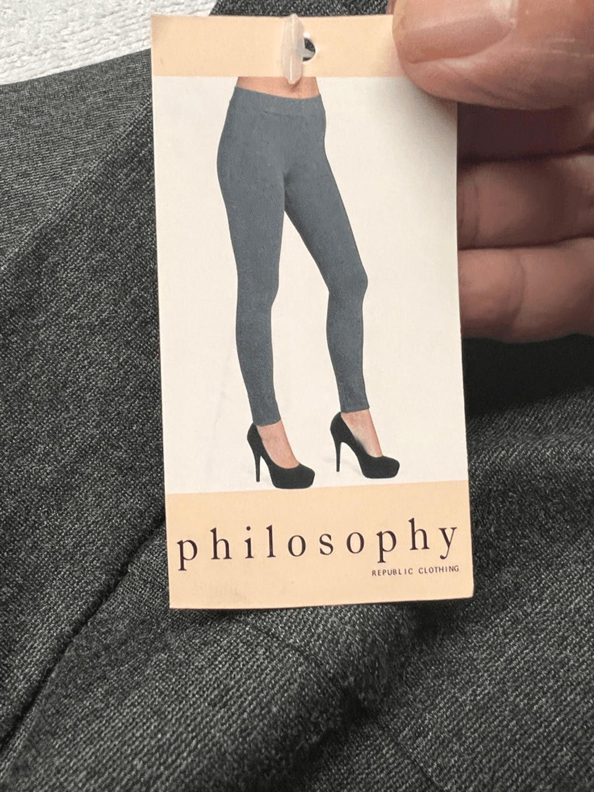 Designer Philosophy Gray Legging Sz M NWT Size 32" / US 10 / IT 46 - 5 Thumbnail