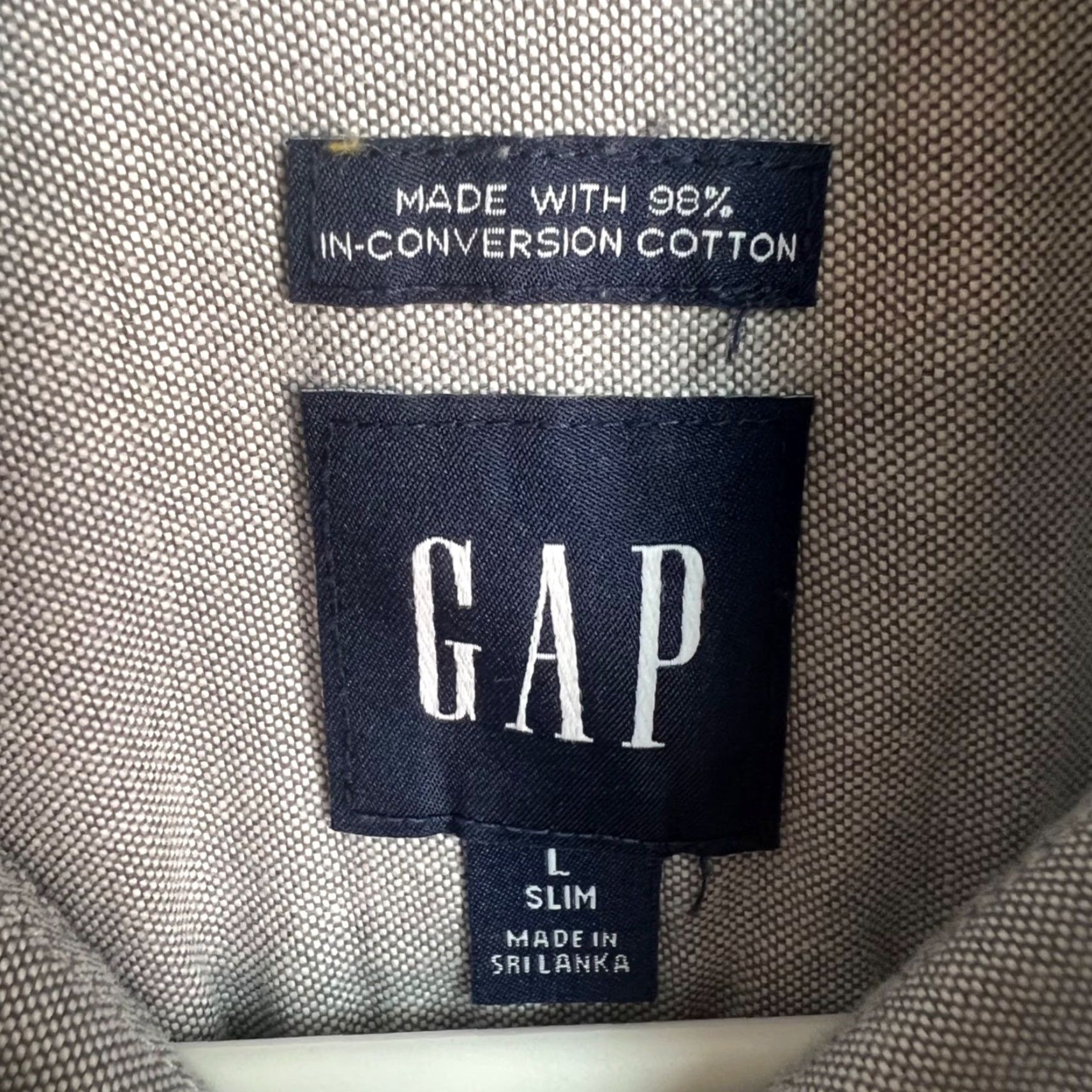Gap Gap Mens Size Large Long-Sleeve Slim Fit Stretch Shirt Light Gray Size US L / EU 52-54 / 3 - 3 Thumbnail