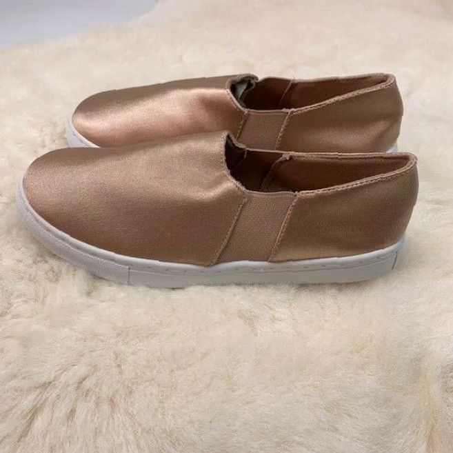 Vintage QUPID Women's Sneaker MOIRA-07 Slip On Champagne Lycra 8.5 M US Size US 8.5 / IT 38.5 - 3 Thumbnail