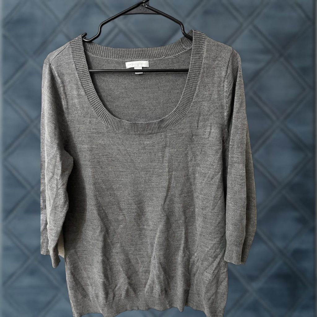 Vintage New York & Company Womens Top Pullover 3/4 Sleeve Gray Size L Casual Sweater Size L / US 10 / IT 46 - 1 Thumbnail