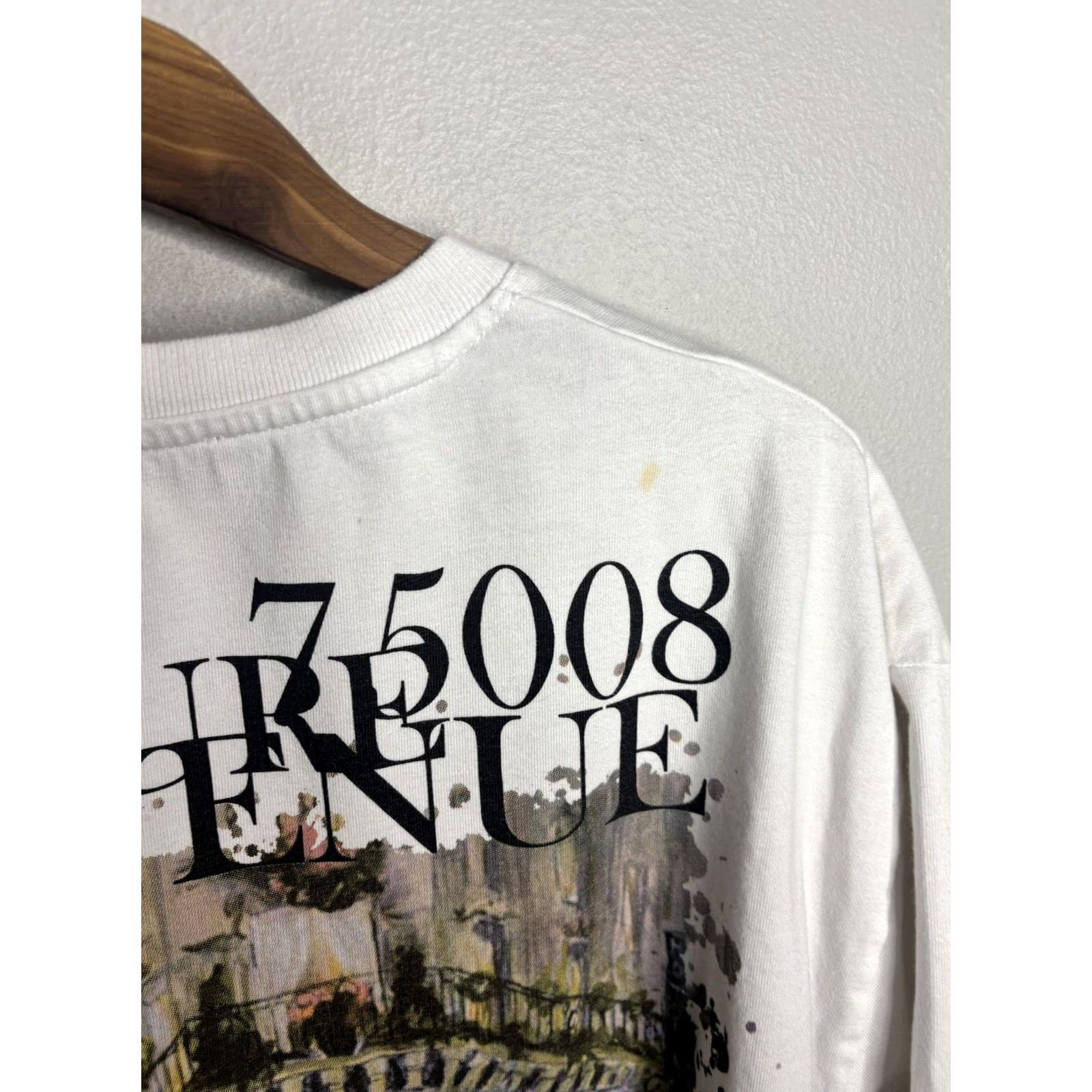 Avenue Avenue George V Paris Shirt Mens XL White Graphic Tee Couture 75008 Streetwear Size US XL / EU 56 / 4 - 7 Thumbnail