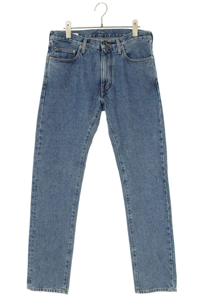 Off-White Off-White Print Denim Pants Blue Size 30 Size US 30 / EU 46 - 1 Thumbnail