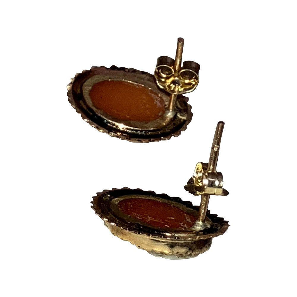 Designer 14 Kt Carnelian Shell Cameo Earrings Size ONE SIZE - 5 Thumbnail