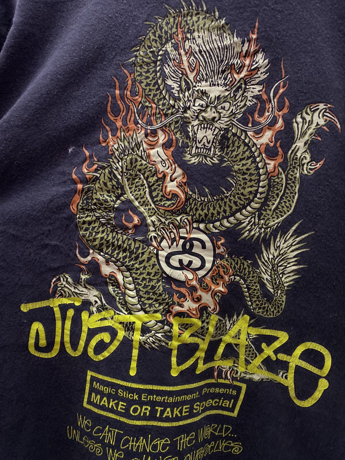 Stussy Vintage Stussy Dragon X Magic Stick X Just Blaze Backhit Tee Size US M / EU 48-50 / 2 - 5 Thumbnail