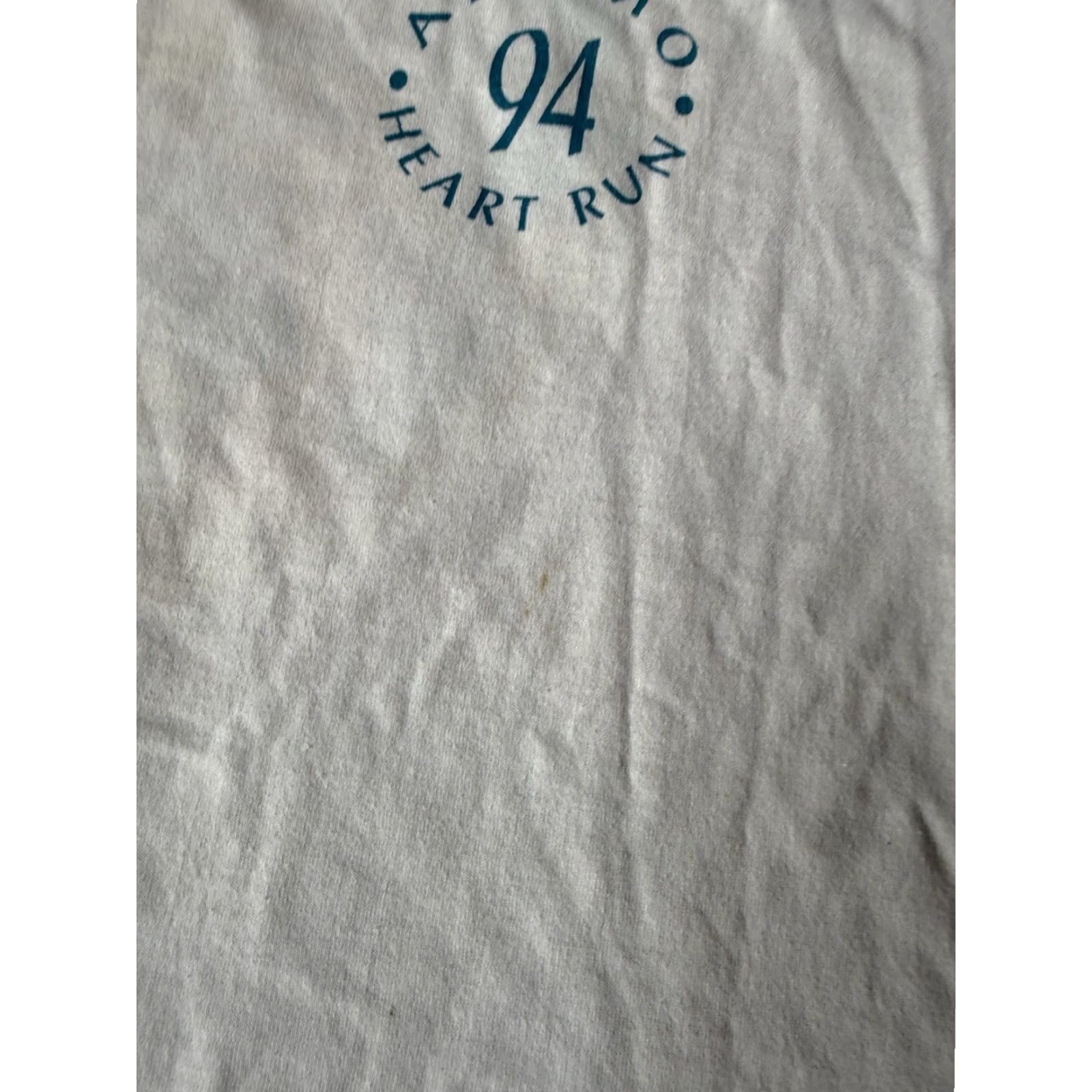 Fruit Of The Loom VINTAGE 90s Alamo Heart Run Marathon T-Shirt XL Graphic Print Cotton 50/50 Short Sleeve Crew Neck Men 90s Theme Size US XL / EU 56 / 4 - 5 Thumbnail