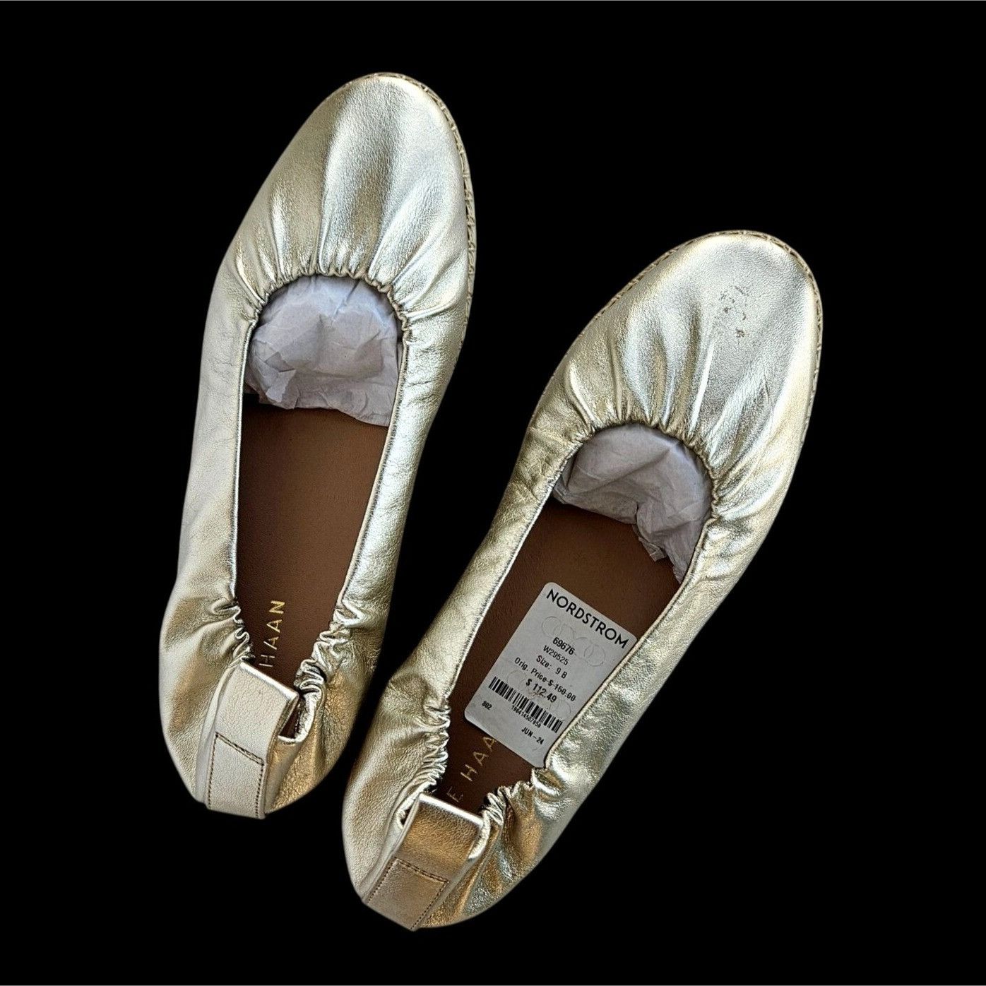 Cole Haan Cole Haan Platinum Gold Leather Espadrille Flats Size 9B Gra Size US 9 / IT 39 - 7 Thumbnail