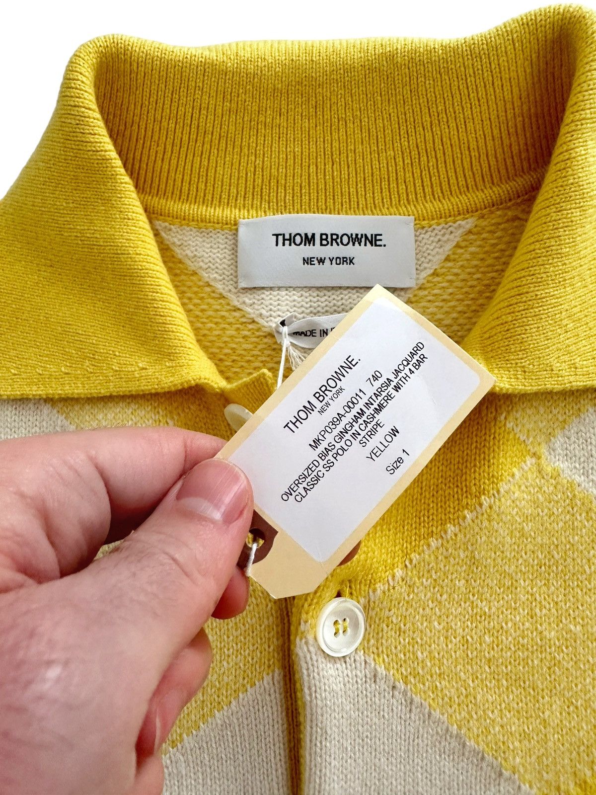 Thom Browne Sz.1 Oversized Cashmere Gingham 4 Bar Polo Size US S / EU 44-46 / 1 - 8 Thumbnail