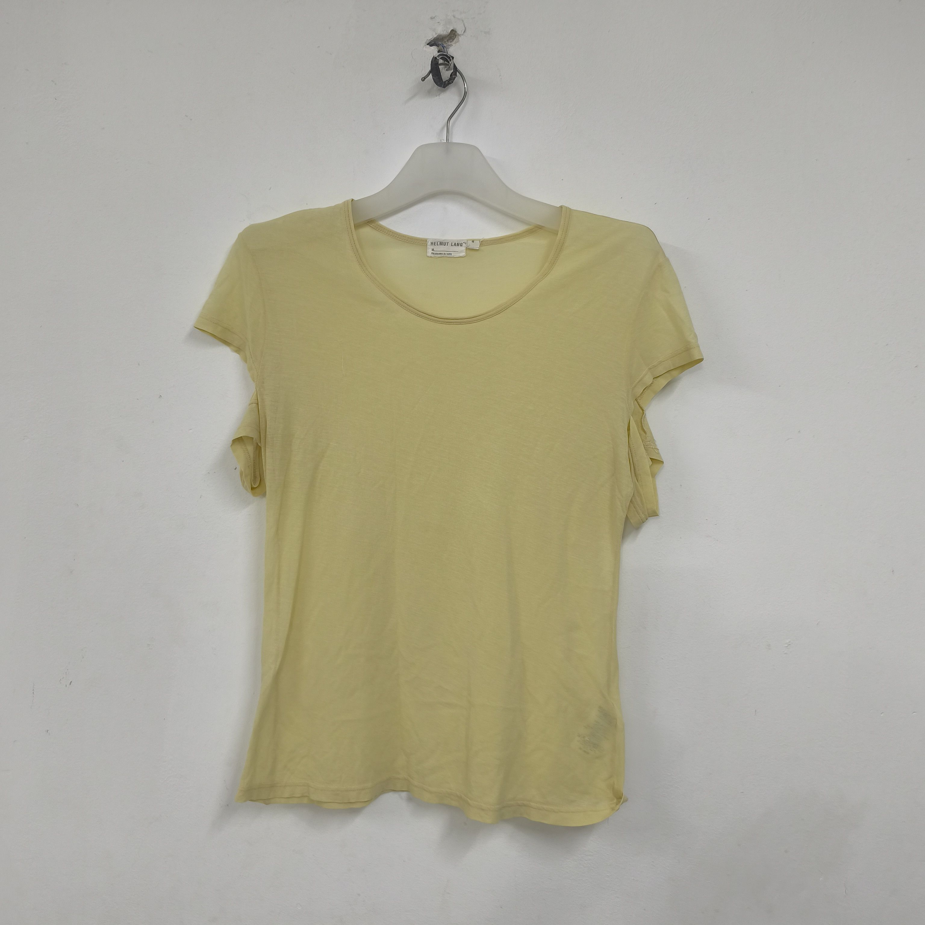 Helmut Lang SS98 Slashed Sleeve Sheer Tee - Size M