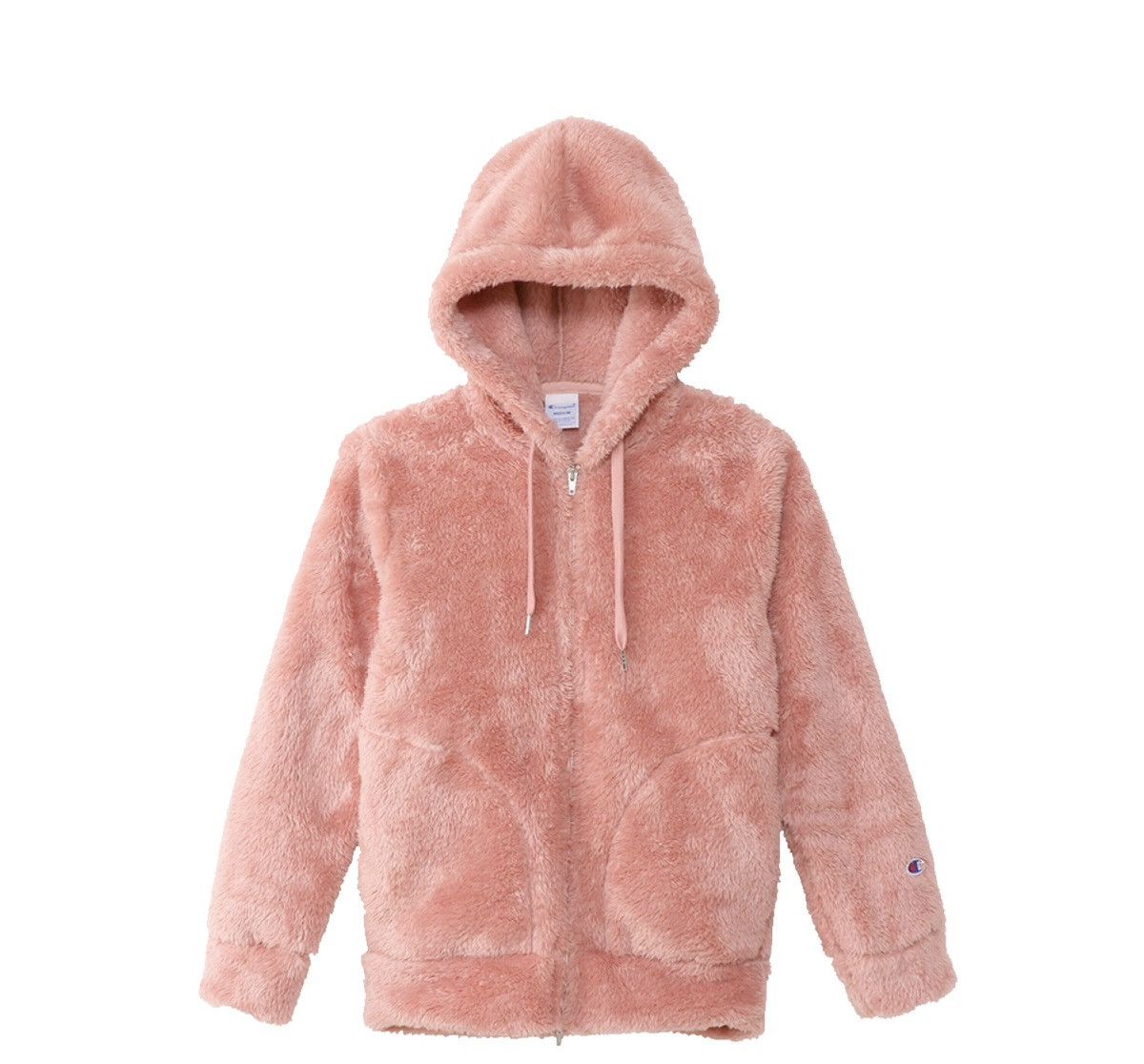 Champion Champion Women Winter Fluffy Pink Fleece Jacket Size L / US 10 / IT 46 - 1 Thumbnail