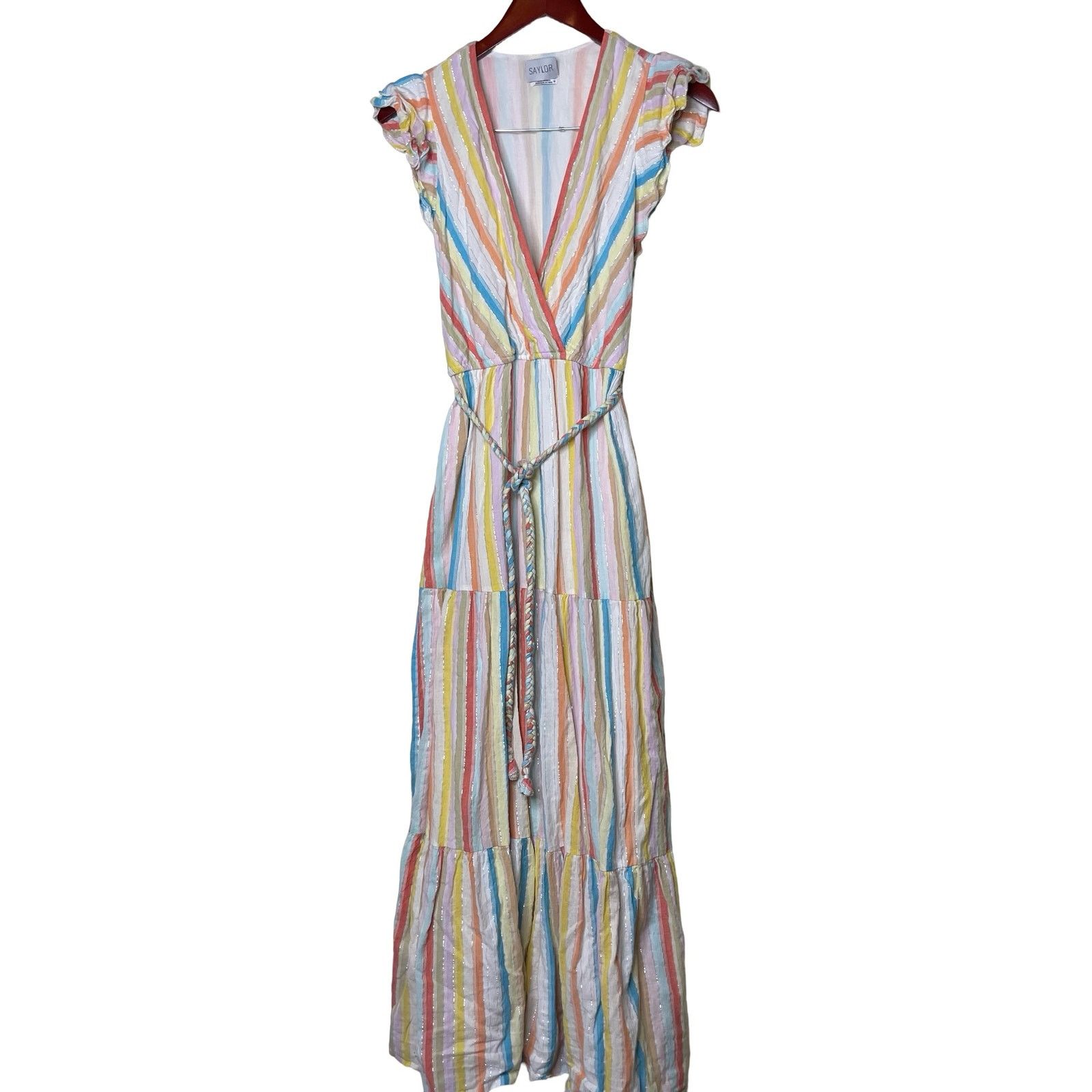 Saylor Saylor Austen in Pastel Watercolor Striped Maxi Dress sz M Size M / US 6-8 / IT 42-44 - 2 Thumbnail