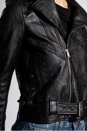 Saint Laurent Paris o1bcso1str1124 Motorcycle Jacket in Black Size XXS / US 00 / IT 34 - 5 Thumbnail