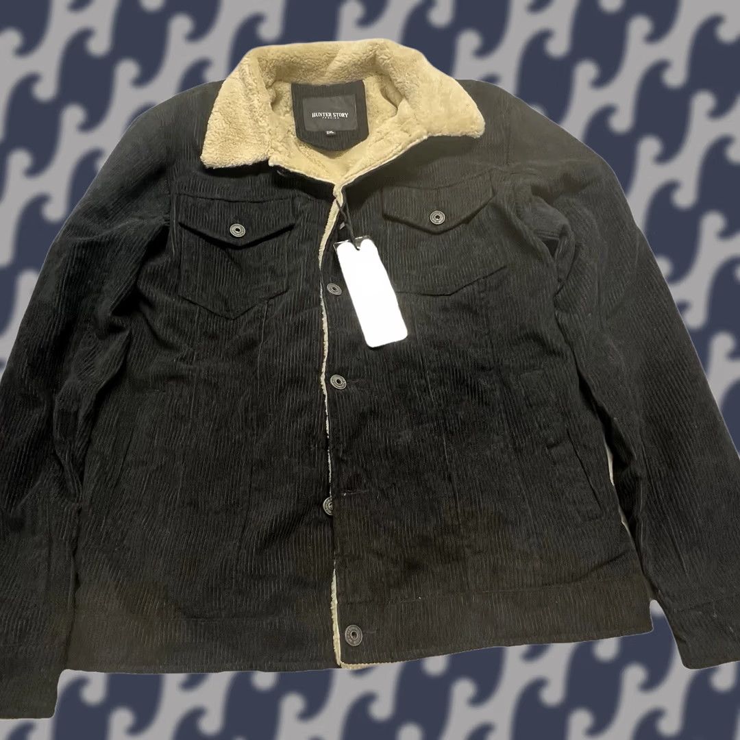 Hunter Hunter Story Sherpa Lined Corduroy Jacket Black Women 2XL Trucker Size XXL / US 16-18 / IT 52-54 - 1 Thumbnail