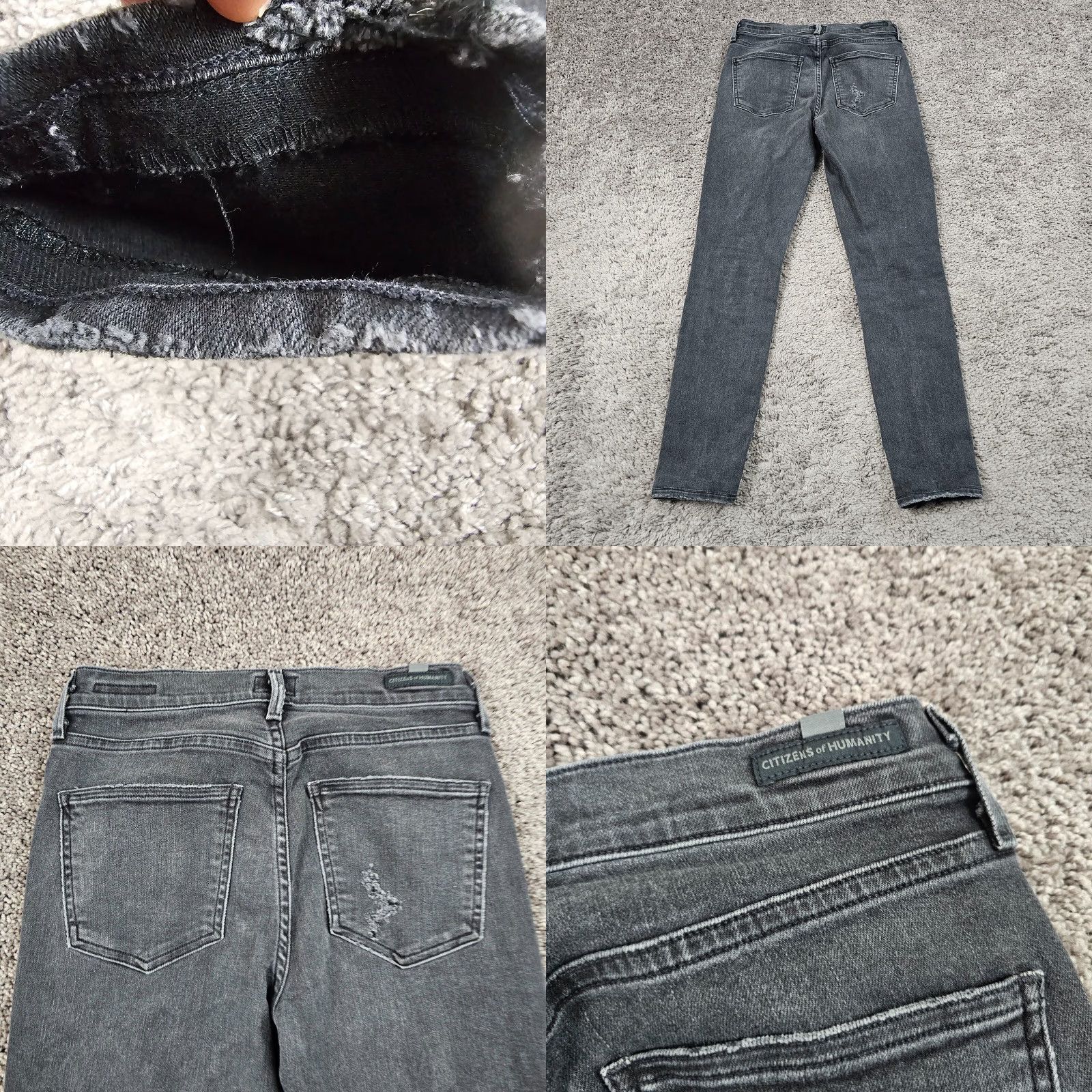Citizens Of Humanity VINTAGE Citizens of Humanity Jeans Women Skinny Mid Rise Distressed Rocket 24x28 Gray Denim Size 26" / US 2 / IT 38 - 8 Thumbnail