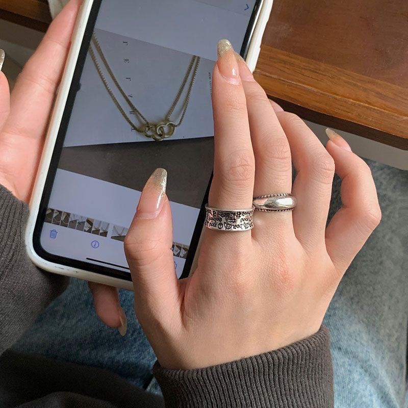 Jewelry Vintage Jewelry Rings Open Size Chrome Ring (Size 7-13) Size ONE SIZE - 2 Thumbnail