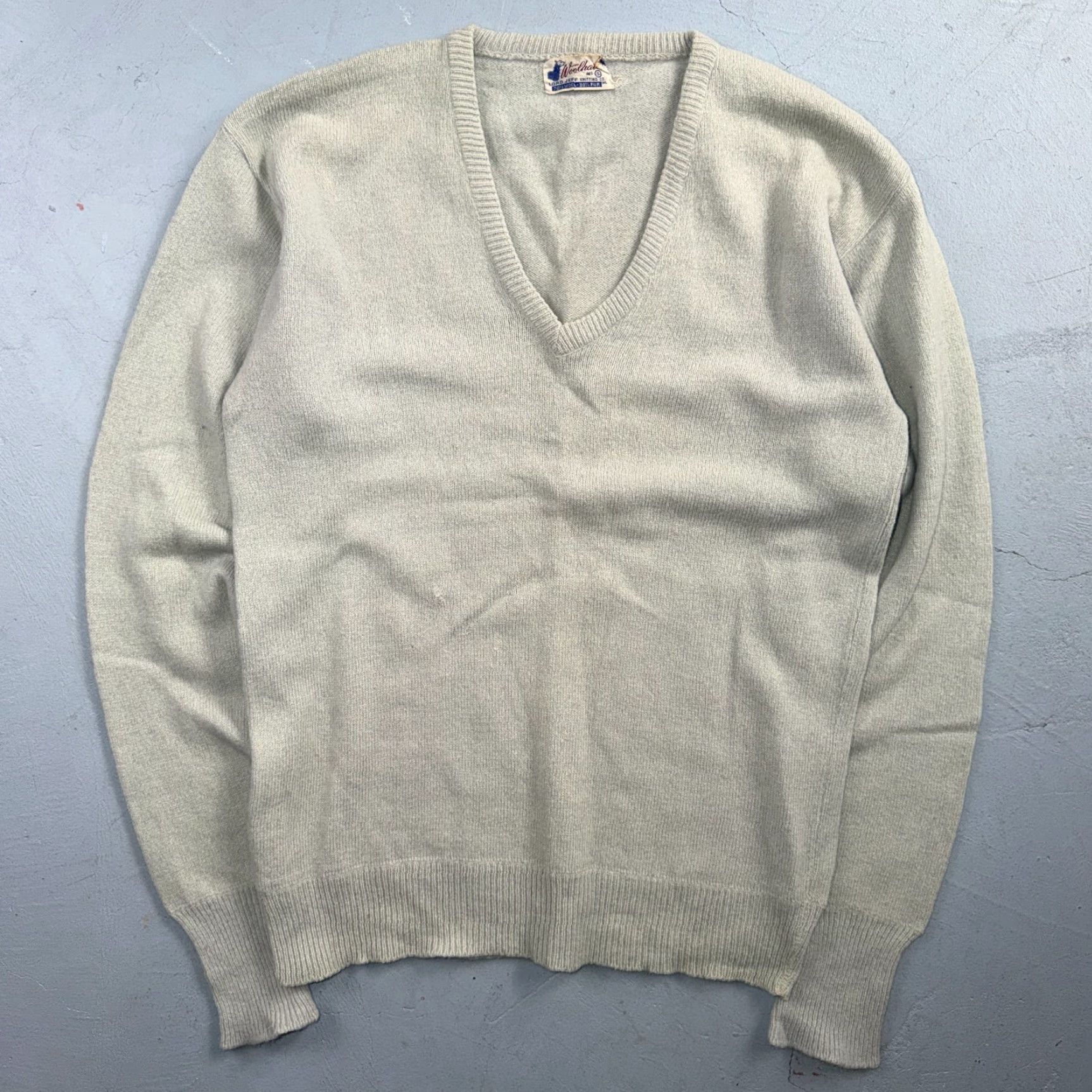 Vintage VTG 1950s Wool Fur Pullover Sweater Rockabilly Mens V Neck Lord Jeff Blue S Size US S / EU 44-46 / 1 - 2 Thumbnail